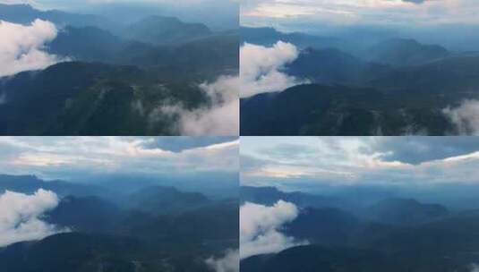 清晨云海日出云层山顶山林山峰云雾缭绕风景高清在线视频素材下载