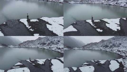 雨崩村冰湖高清在线视频素材下载