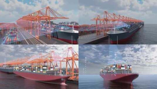 科技感国际贸易交通运输轮船运输高清在线视频素材下载