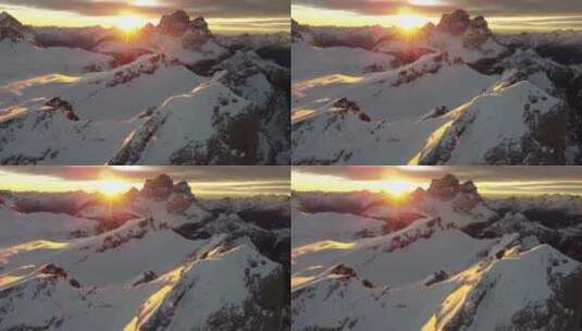 唯美雪山日出日落高清在线视频素材下载