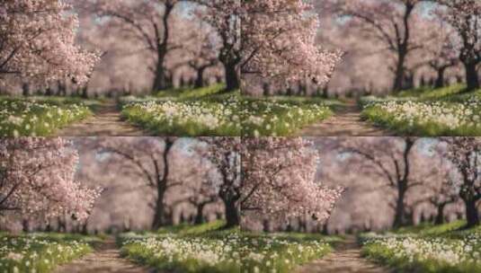 春天桃花特写樱花盛开高清在线视频素材下载