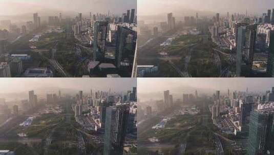 航拍深圳城市延时高清在线视频素材下载