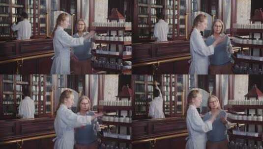 药剂师与客户交谈和协助客户高清在线视频素材下载