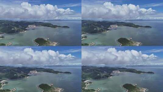 海上岛屿海岛大海蓝色海洋风景航拍高清在线视频素材下载