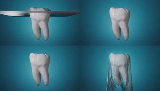 保护层覆盖的3D牙齿高清在线视频素材下载