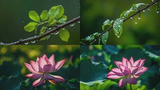 春季雨滴生命希望万物复苏高清在线视频素材下载