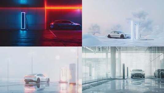 新能源车 充电桩 唯美高端大气 广告宣传高清在线视频素材下载