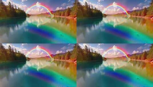 「有版权」航拍大海山川瀑布河流彩虹4K高清在线视频素材下载