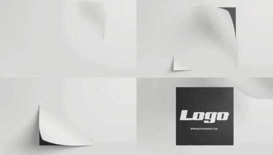简约纸张飘起LOGO开场展示AE模板高清AE视频素材下载