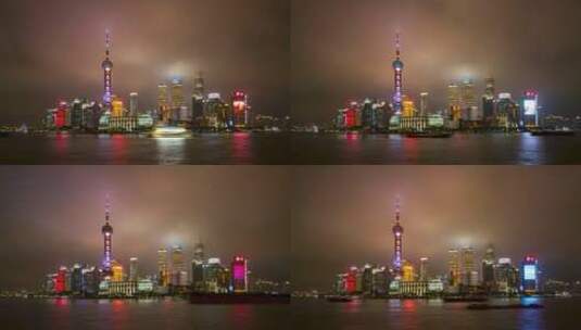 上海_上海夜景_黄浦江4K高清在线视频素材下载