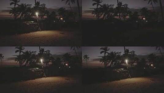 夜晚的沙滩高清在线视频素材下载