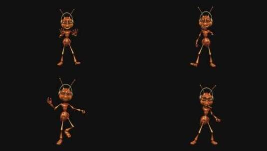 卡通蚂蚁跳舞高清在线视频素材下载