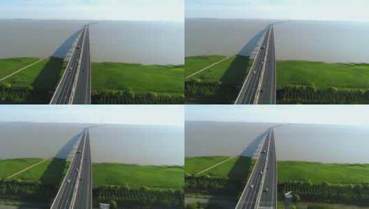 上海崇明岛长江大桥高清在线视频素材下载