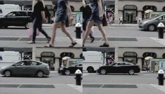 人行道上行走的人高清在线视频素材下载