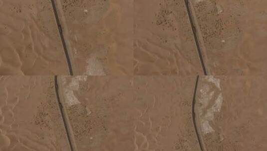 沙漠公路 西北 俯瞰 航拍 4k高清在线视频素材下载
