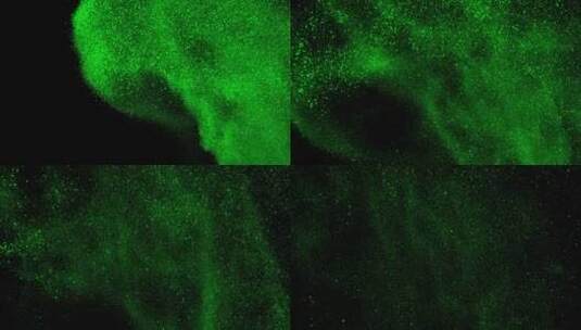 流动的绿色粒子高清在线视频素材下载