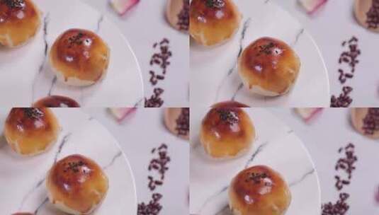 中式甜品蛋黄酥 (4)高清在线视频素材下载