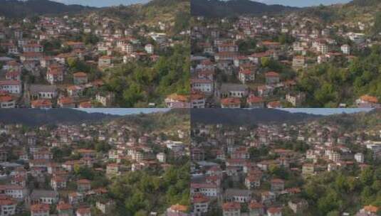 保加利亚莫斯利安村航拍空景4K30p4高清在线视频素材下载