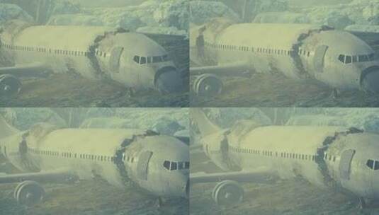 飞机坠毁在山上高清在线视频素材下载