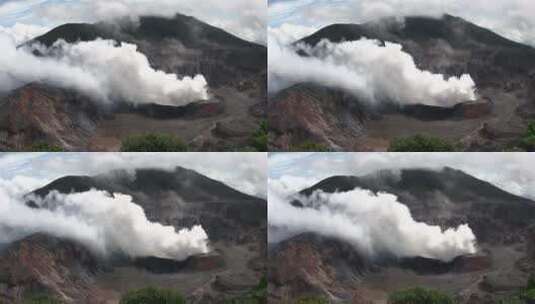 哥斯达黎加的波阿斯火山冒烟高清在线视频素材下载