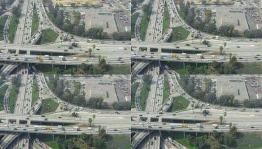 洛杉矶四层交汇处的交通高清在线视频素材下载