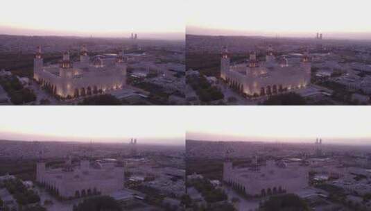 安曼约旦市中心的伊斯兰清真寺景色高清在线视频素材下载