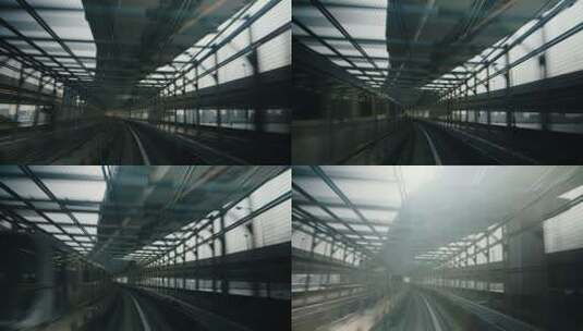 乘坐火车时经过的风景高清在线视频素材下载
