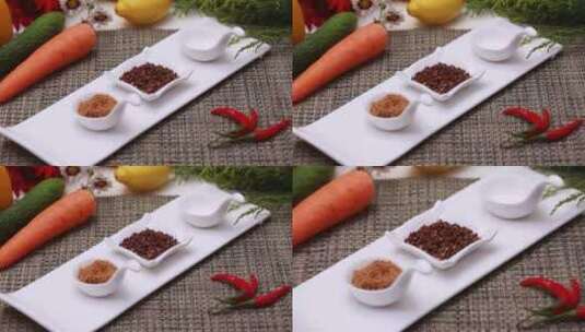 红糖白酒花椒泡菜原料调料高清在线视频素材下载