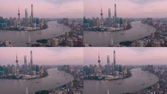 上海外滩日出夕阳航拍高清在线视频素材下载