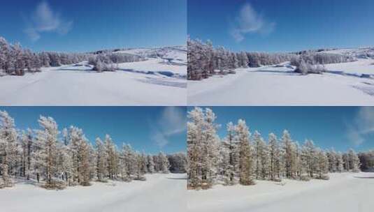 冰雪覆盖的山林雪地冬日美景高清在线视频素材下载