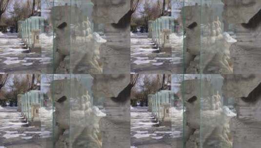 文物石雕雕刻展览圆明园 ~高清在线视频素材下载
