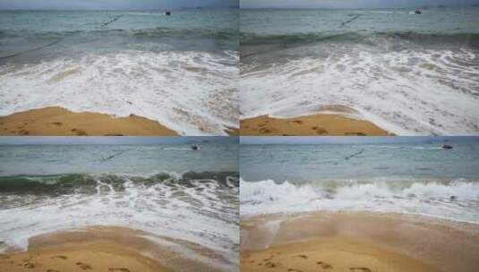 实拍沙滩海浪礁石大海高清在线视频素材下载