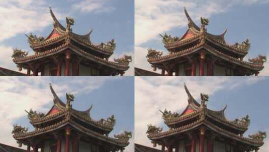 亚洲寺庙屋顶装饰高清在线视频素材下载