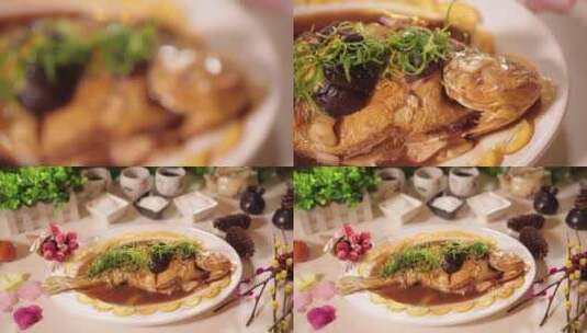 【镜头合集】中华美食干烧大黄鱼高清在线视频素材下载