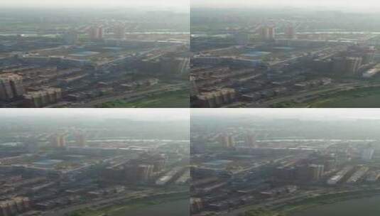 航拍湖南衡阳蒸水弯城市天际线高清在线视频素材下载