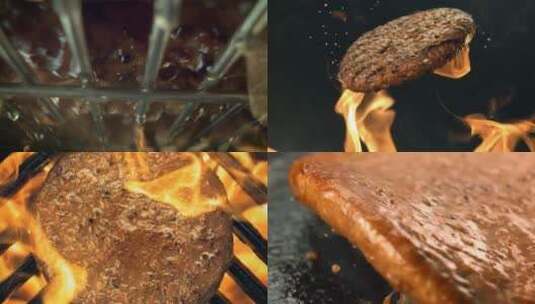 汉堡 汉堡肉饼 肉饼 煎烤肉饼 煎烤牛肉高清在线视频素材下载
