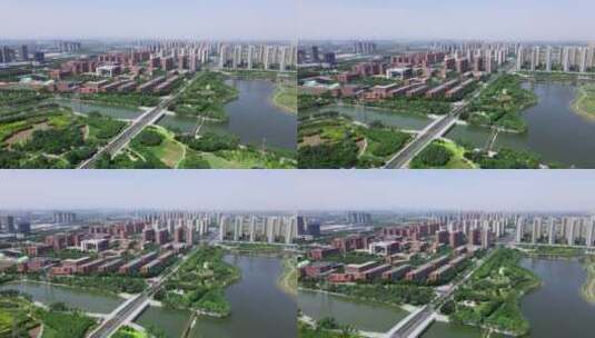 航拍郑州大景空镜 城市环境 绿化高清在线视频素材下载