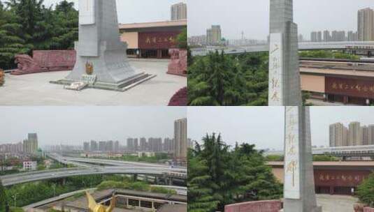 【航拍】二七纪念馆二七纪念碑高清在线视频素材下载