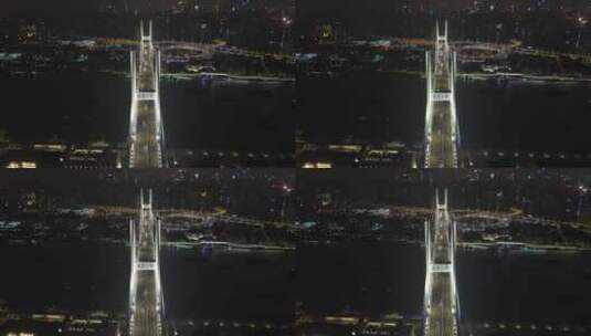 上海南浦大桥夜景4K航拍高清在线视频素材下载