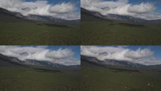 航拍高原森林雪山高清在线视频素材下载
