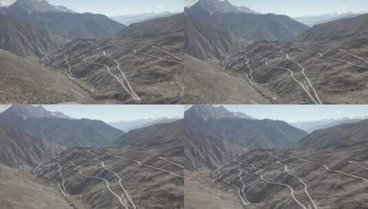 冬天西藏怒江七十二拐航拍超清高清在线视频素材下载