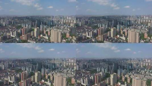 航拍杭州城市上空高清在线视频素材下载