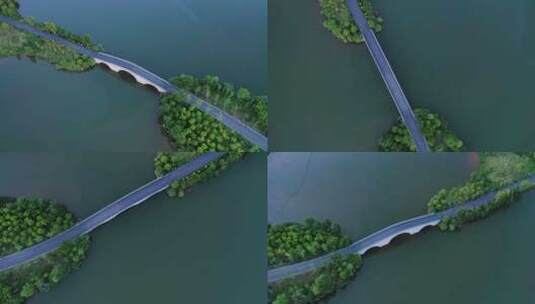 南昌象湖湿地公园石拱桥高清在线视频素材下载