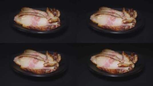 烟熏五花肉腊肉腌制腊肉肥肉高清在线视频素材下载