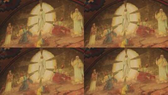 圣凯瑟琳修道院的宗教壁画高清在线视频素材下载