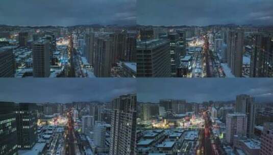 大雪过后城市街道合集高清在线视频素材下载