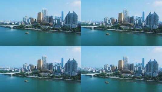 柳州现代化大都市城市建筑航拍柳江风景风光高清在线视频素材下载