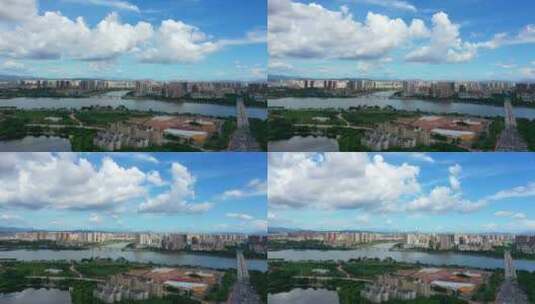 惠州华贸东江大桥天空延时高清在线视频素材下载