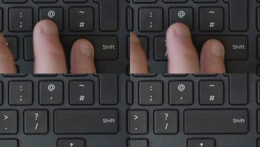 顶视图手指按压移位键盘按钮高清在线视频素材下载