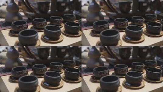 紫砂壶茶杯高清在线视频素材下载
